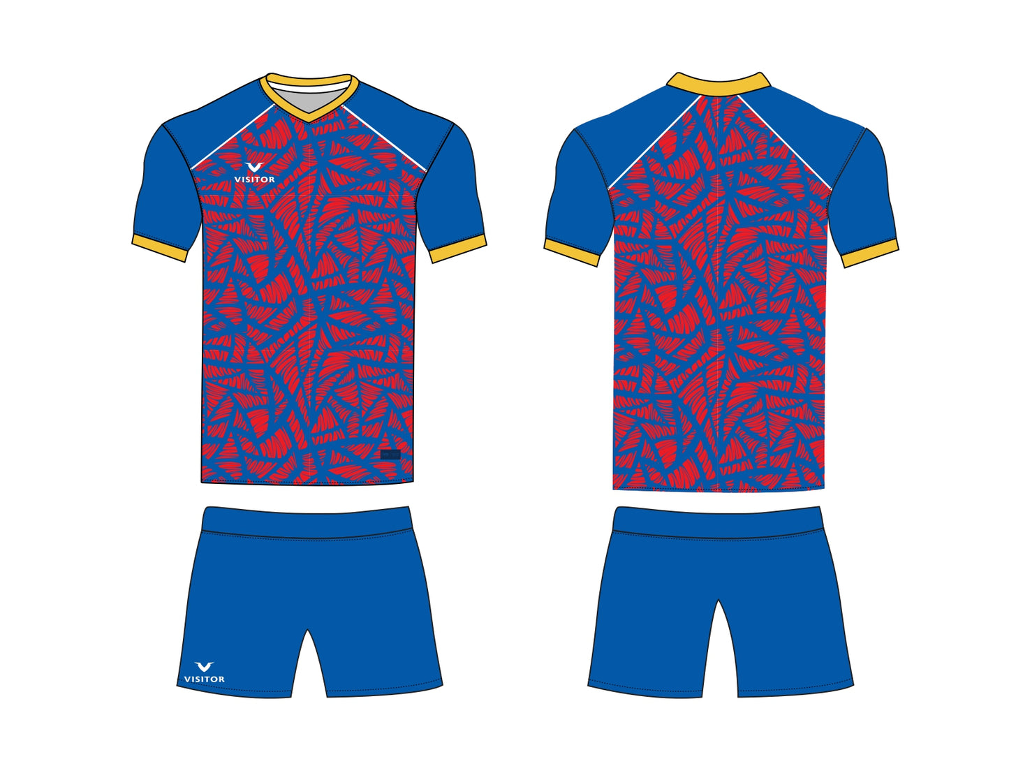 Uniforme azul/rojo/amarillo