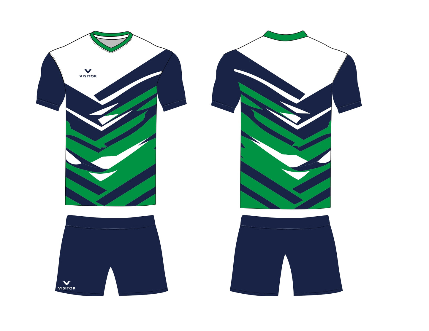 Uniforme verde/azul marino/blanco